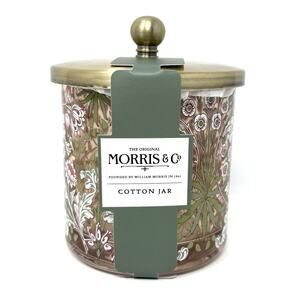 William Morris & Co Cotton Jar Pink Floral Glass Bathroom Vanity Accessory
